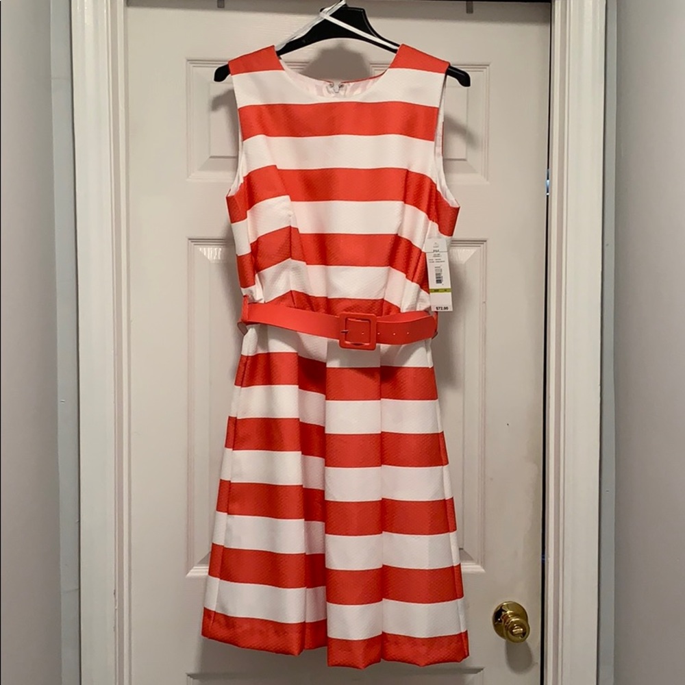A orange and white dress